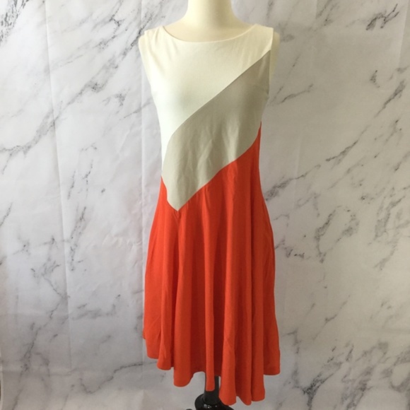 Anthro Maeve Cameroon Color Block Swing Dress - Picture 2 of 6